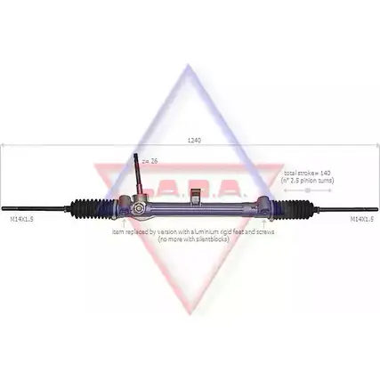 Рулевая рейка LA.R.A. 190042 ZU8B7J 4390875 9PZY K
