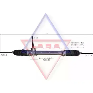Рулевая рейка LA.R.A. 190043 4390876 X0GWQR ATZD G изображение 0