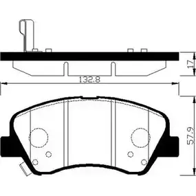 Тормозные колодки передние Hyundai solaris 11- accent 11- HSB HP0047 4414906 GJZ DJKS изображение 0