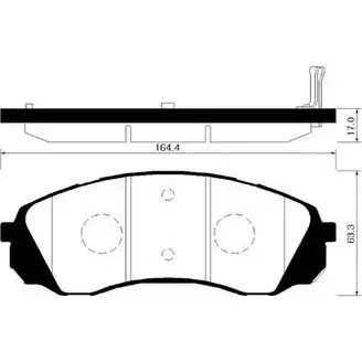 Тормозные колодки передние Hyundai sportare 08- Kia carnival 06- HSB 4414946 2 FPU9 HP1039 изображение 0