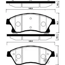 Тормозные колодки передние Chevrolet aveo 09- cruze 09- HSB HP2021 N 8E3TS4 4414979 изображение 0