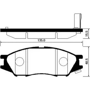 Тормозные колодки передние Nissan sunny 98- march 99- HSB 3BT MH2 HP3004 4414988 изображение 0