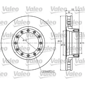 Тормозной диск VALEO 7QDULVW 187009 9JWF D 5988634