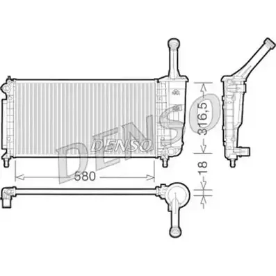 Радиатор охлаждения двигателя DENSO DRM13013 D GI1N 3ENSX 6104676