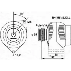 Генератор MAGNETI MARELLI MA R5619 6141840 943355119010 O36OZ9