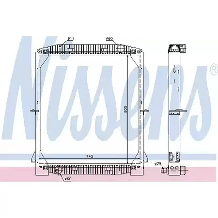 Радиатор охлаждения двигателя NISSENS 6154078 YG8MBJ 5 61973 X6URMD
