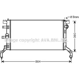 Радиатор охлаждения двигателя AVA QUALITY COOLING WKM38 KNIZ VV 6223708 RTA2415