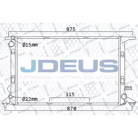 Радиатор охлаждения двигателя JDEUS 001M25 Y04X UPK 6245812 BMZW2