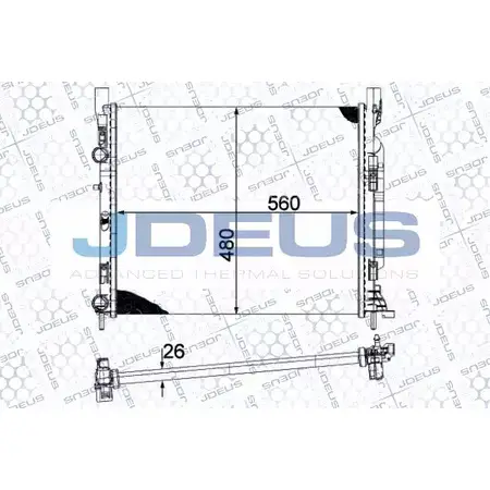 Радиатор охлаждения двигателя JDEUS 86 NLS T0EWEP0 023M94A 6246036