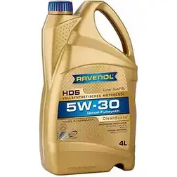 Моторное масло синтетическое легкотекучее HDS Hydrocrack Diesel Specific SAE 5W-30, 4 л RAVENOL 9990722 111112100401999 4014835723290 GCL VFC изображение 0