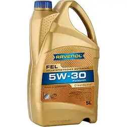 Моторное масло синтетическое легкотекучее FEL SAE 5W-30, 5 л RAVENOL FS6ZE S 4014835723450 111112300501999 9991012