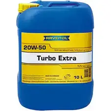 Моторное масло, минеральное TURBO EXTRA SAE 20W-50, 10 л RAVENOL 4014835724945 MJQC I 111312501001999 9992592 изображение 0