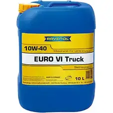 Моторное масло, полусинтетическое EURO VI Truck SAE 10W-40, 10 л RAVENOL P2GUA JX 9994534 112210801001999 4014835771345 изображение 0