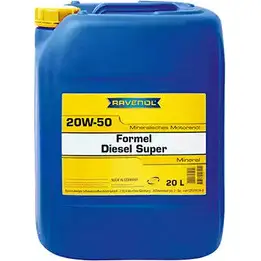 Моторное масло минеральное всесезонное для дизельных двигателей Formel Diesel Super SAE 20W-50, 20 л RAVENOL 9995828 HYWU4 DM 112322002001999 4014835726420 изображение 0