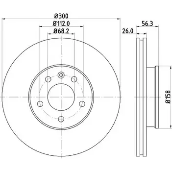 Тормозной диск HELLA GNK55 8DD 355 125-641 50 347-A1 21150752 изображение 0