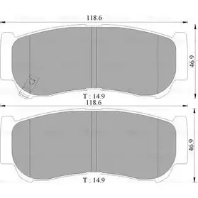 Тормозные колодки, дисковые, комплект Bosch 0 986 AB3 067 8414-D12 97 BP3067 21181652 изображение 0