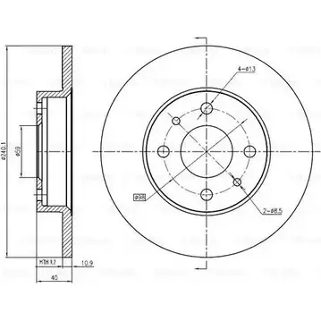 Тормозной диск Bosch SOWLS DF D3465 61333632 0 986 BB4 351 изображение 0