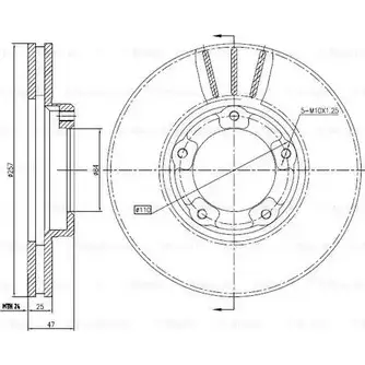 Тормозной диск Bosch DFD51 80 0 986 BB4 344 K3OIQ 61393362 изображение 0