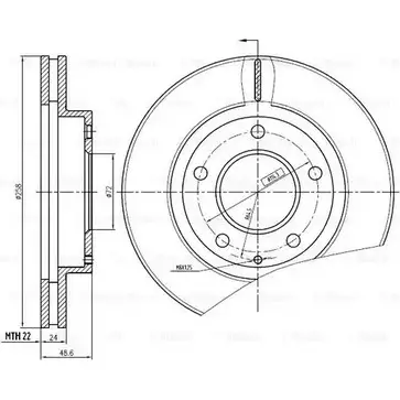 Тормозной диск Bosch 61496510 D FD3258 0 986 BB4 366 5OJ7M1 изображение 0