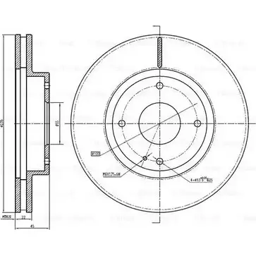 Тормозной диск Bosch 567YM8 DFD 3255 0 986 BB4 307 61553552 изображение 0