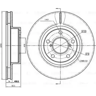 Тормозной диск Bosch 0 986 BB4 331 DFD 0031 OXHEKW 61659852 изображение 0