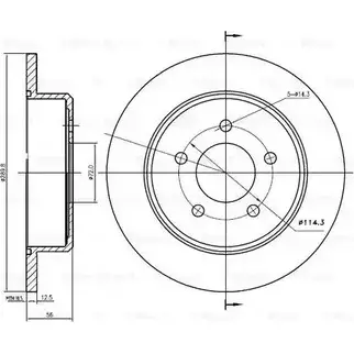 Тормозной диск Bosch 3G9B4X 61894610 0 986 BB4 308 D FT1023