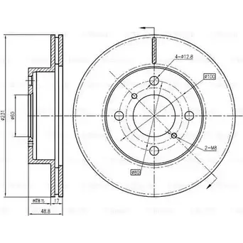 Тормозной диск Bosch DFD60 44 0 986 BB4 354 CY1WTH 61953740