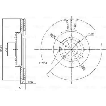 Тормозной диск Bosch 61968546 0 986 BB4 298 62GAUU DFD 2040