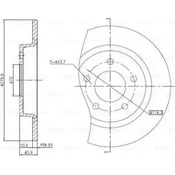 Тормозной диск Bosch IJLUE DF T3276 62151574 0 986 BB4 317
