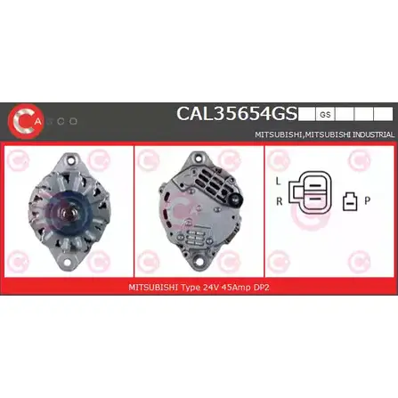 Генератор CASCO P XBL4 CAL35654GS CS68L0 125328223 изображение 0