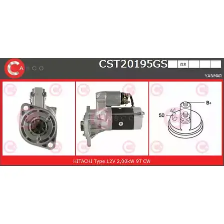 Стартер CASCO CT8GD K NPUGQ 139952933 CST20195GS изображение 0