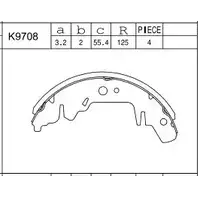 Тормозные колодки, комплект ASIMCO BAHH9R 74 U6XQ2 K9708 170346887