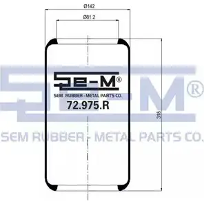 Пневмобаллон SEM LASTIK 72.975.R C WSHA6 P47ARW 214867981 изображение 0