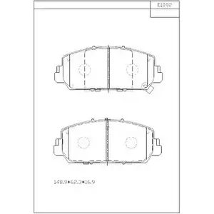 Тормозные колодки, дисковые, комплект ASIMCO KD1092 9RNL7 S OTPP6E 1192331536