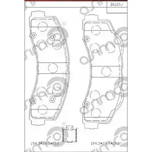 Ремкомплект тормозных колодок ASIMCO 7M2 GX 4TAI7 1192332430 KD6115 изображение 0