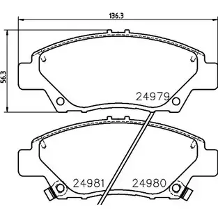 Тормозные колодки, дисковые, комплект HELLA 24980 8DB 355 024-481 1193335221 2497 9 изображение 0
