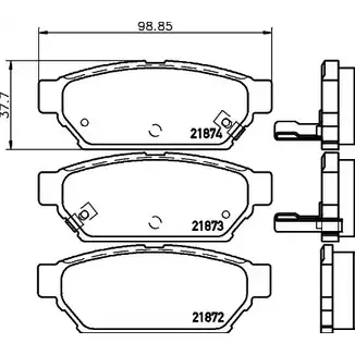 Тормозные колодки, дисковые, комплект HELLA 8DB 355 024-581 1193335273 218 72 21873