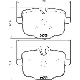 Тормозные колодки, дисковые, комплект HELLA T 1819J 08XSXS0 1193335497 8DB 355 026-321 изображение 0