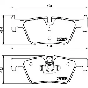 Тормозные колодки, дисковые, комплект HELLA 1193335517 T31 38J CEKSB6Q 8DB 355 026-521 изображение 0