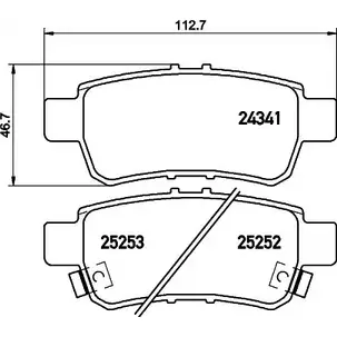 Тормозные колодки дисковые, комплект HELLA 1193336022 25252 243 41 8DB 355 030-621 изображение 0