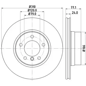 Тормозной диск HELLA 8DD 355 109-902 1193337207 FR12NG 54225PRO _HC_NA изображение 0