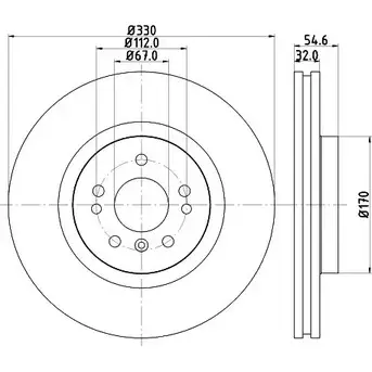 Тормозной диск HELLA 8DD 355 113-172 X2E2MV2 1193337562 54506PRO_HC_ NA изображение 0