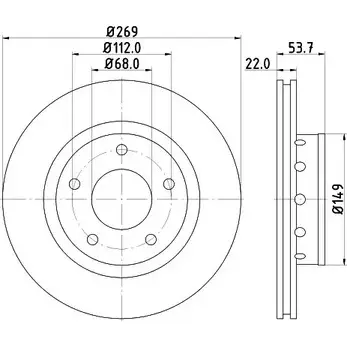 Тормозной диск HELLA 54768 PRO_HC_NA 8DD 355 115-442 HV8YI 1193337811 изображение 0