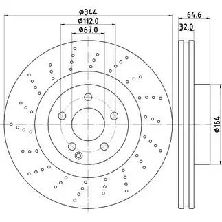 Тормозной диск HELLA 5E9FT4 8DD 355 116-952 5 5246PRO_HC_NA 1193337975 изображение 0