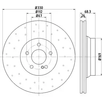 Тормозной диск HELLA 1193338629 8DD 355 122-572 6TMT60 54200P RO_HC_NA изображение 0