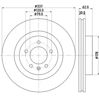 Тормозной диск HELLA 8DD 355 122-752 54346PRO_HC_N A QYAQ1B 1193338663