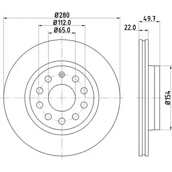 Тормозной диск HELLA XE9BJ 542 07-A1 8DD 355 124-231 1193338850 изображение 0