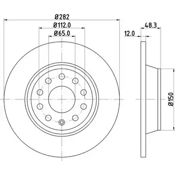 Тормозной диск HELLA 1193338855 8DD 355 124-281 YC465O 54 408-A1 изображение 0