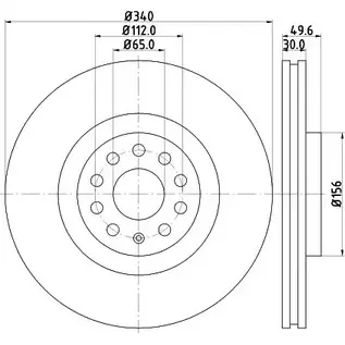 Тормозной диск HELLA 2GT8GKV 1193339237 8DD 355 129-242 55298PRO_HC _NA изображение 0