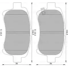 Тормозные колодки, дисковые, комплект Bosch DB1743 1193486833 BP1 014 0 986 AB1 014
